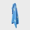 Pure Pashmina shawl in blue with hand embroidery vine and floral motifs by PashmCraft