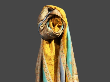 Kashmiri Pashmina Shawl with all-over sozni hand embroidery by PashmCraft