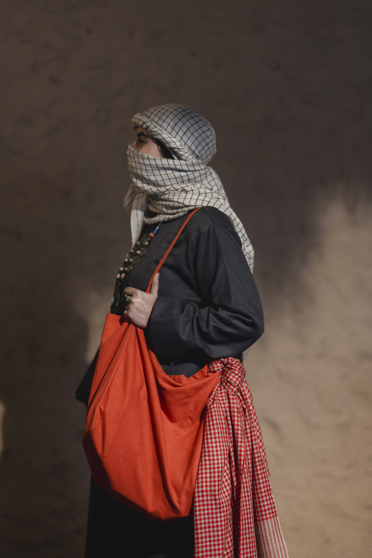 Pashmina Shawl in Red Checks