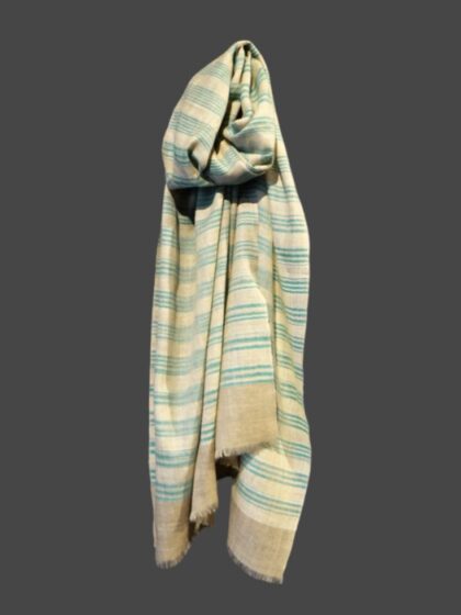 Pashmina scarf in green stripes