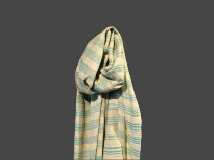 Pashmina scarf in green stripes