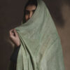 Pure Pashmina Shawl in Green Stripes