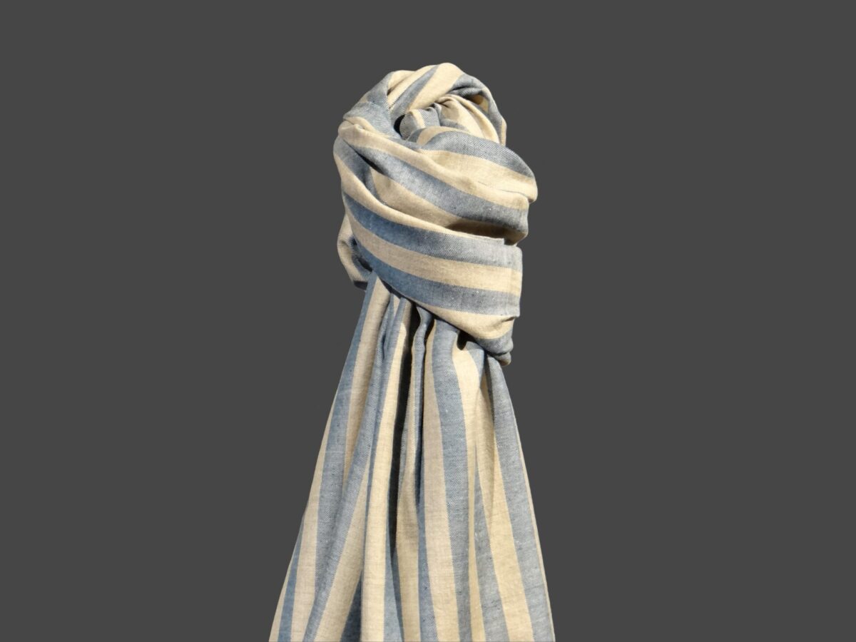 Pure Pashmina Shawl in muted Stripes by PashmCraft