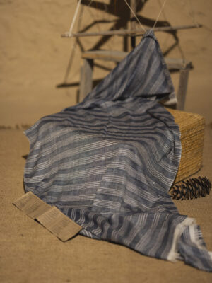 Pashmina Scarf in stripes, unique shades of grey and white