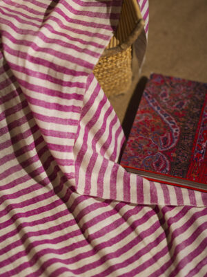 Pashmina Scarf in stripes, pink and white