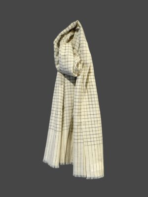 Pashmina Scarf in White Checks