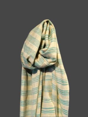 Pashmina scarf in green stripes